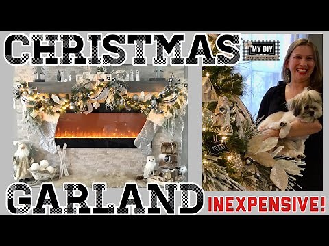How to make a Garland | Fireplace Mantel Decorating Ideas | ON A BUDGET!
