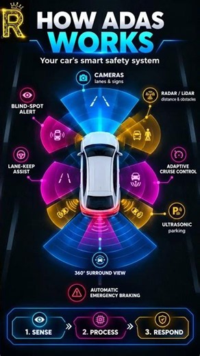 🔥 How ADAS Works in Cars 🚗 | ADAS Features Explained #Shorts