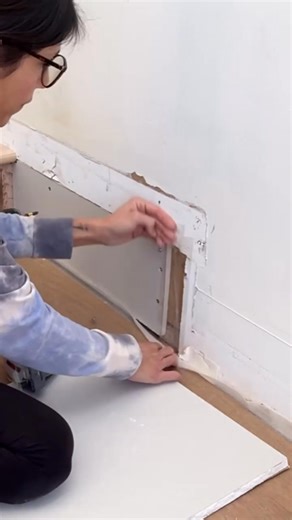 Drywall patching hack! (Because seriously it can be tricky!!) Use packaging tape to make the exact outline! Works great on wonky-shaped wall holes too! Trace, place on drywall, and cut along the lines. For more DIY hacks and inspiration 🫶 follow along! #diy #diyprojects #drywallrepair #drywall #diyhacks | Roadhome