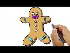 How to draw a gingerbread man | Simple Drawing Tutorial For Beginners