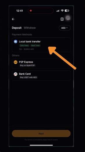 How to Deposit AED on Bybit