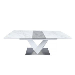 [Hot Item] Nordic Stylish Slate Retractable Dining Table Rectangle Kitchen Island Big Table