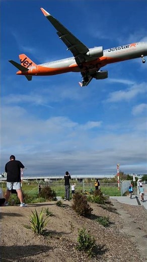 A321 Crowd Landing Overhead View 🙂 #plane #shorts