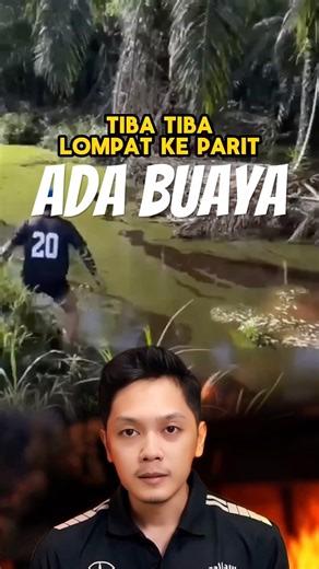 Orang ini loncat ke parit tiba tiba ada buaya? #funfacts #crocodile #funny