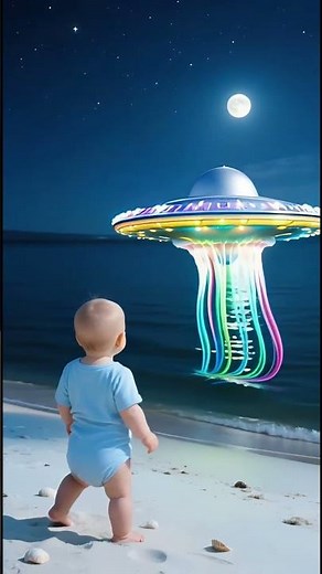 Children's science fiction movie, mysterious alien spaceship. The story of baby and alien#baby #cute