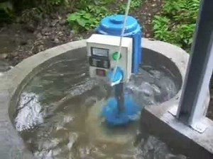 Low head micro hydropower plant, Propeller turbine direct connect to permanent magnet generator, ELC