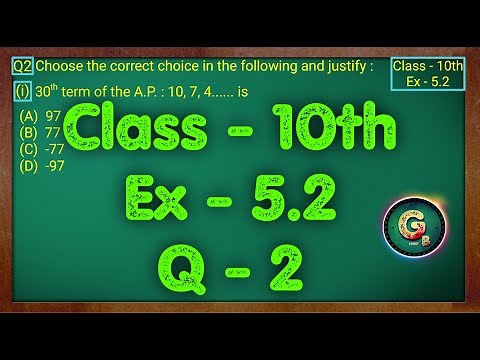 Class - 10 Ex - 5.2 Q2 Maths (Arithmetic progression) NCERT CBSE || Green Board