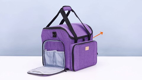 LUXJA Rolling Teacher Bag with Multiple Pockets and Bottom Support Pad, Multifunctional Teacher Tote Bag with Detachable Dolly (Patent Design), Purple