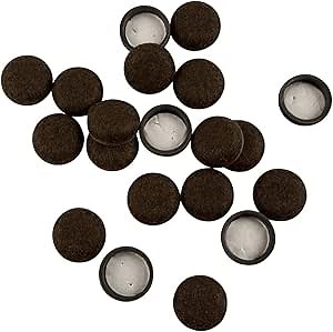 Super Sliders 1.25" Round Formed Secure Reusable Felt Furniture Sliders for Hard Surfaces, Noise-Reducing Adhesive Furniture Moving Pads, Fits 1.25" Legs, Set of 20, Brown