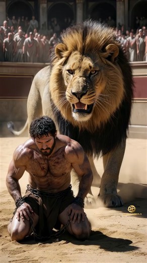 690K views · 7.6K reactions |  Terrifying Scene! In ancient Rome ️, a terrified man stands frozen as a roaring lion approaches 女. The crowd cheers, but he knows — this might be his final moment. ⚔️ | Ultraaireels | Facebook