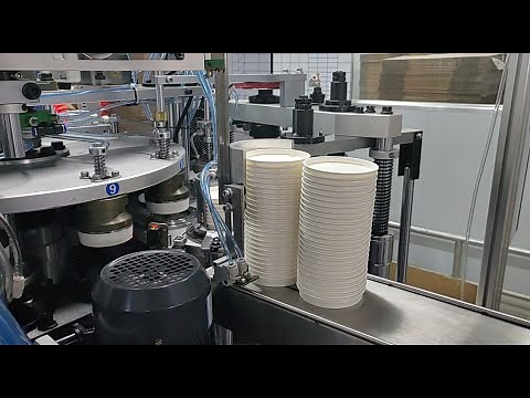 PL125 paper lid forming machine running in customer's workshop for production