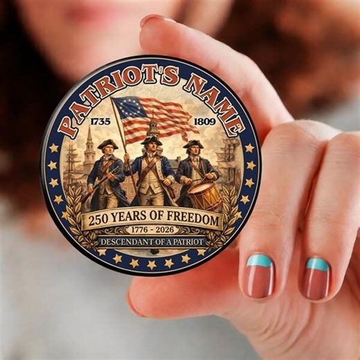 Custom Name 250th Anniversary US Pin Button, Descendant of a Patriot Pin Button, 1776 2026 American Pin, Patriotic Pinback, Custom Name Pin - Etsy