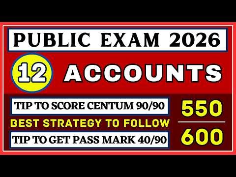 12th Accountancy | Public Exam 2026 | How to get Centum | How to get Pass Mark | Important Questions