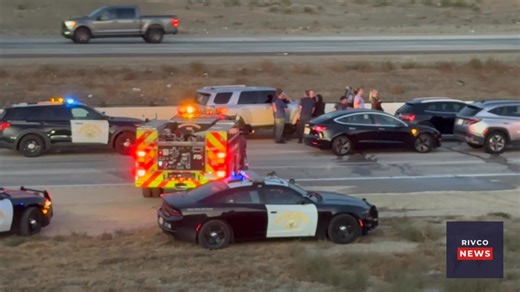 MULTI-VEHICLE TRAFFIC COLLISION W/ FIRE - CAL FIRE/Riverside County Fire Department responded at 4:13 p.m. Interstate 15 South / Nichols Rd Off Ramp in the City of Lake Elsinore. Firefighters arrived on-scene of a traffic collision involving multiple vehicles and a taco trailer. A total of 9 patients; two with moderate injuries, and seven with minor injuries, were transported to a local hospital for treatment. Southbound Interstate 15 at Nichols Road was closed for approximately 45 minutes. | Ri