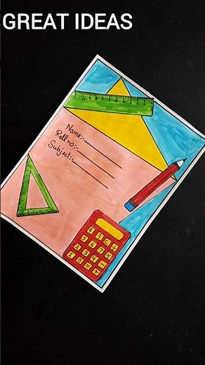 Maths Cover Page Design | Maths project file front Page Idea #mathscoverpage #shorts