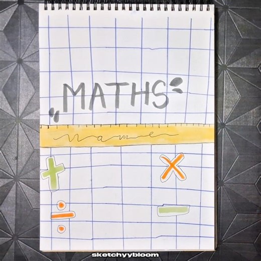 Aesthetic maths notebook cover ➕️❌️#art #shorts