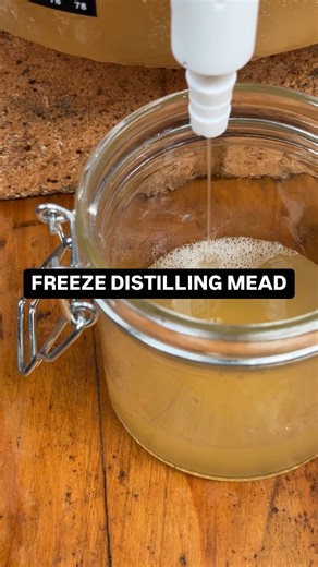 Golden Hive Mead on Instagram: "Freeze distilling mead is one of the coolest things I’ve done #mead #homebrewing ##fermentation #distillation #distilled"