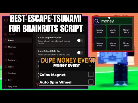 [UPD] Escape Tsunami For Brainrot Script GUI | AUTO FARM TP TO END DUPE *NO KEY*