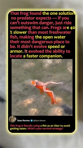 Frog Uses a Fish as an UBER! 🐸 #FunnyAnimals #Wildlife #Nature