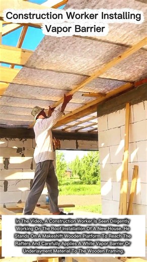 Installing Roof Vapor Barrier in New Home Construction