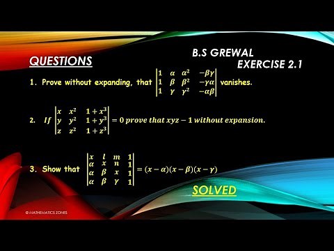 Bs Grewal Exercise 2.1 solution | Question 1, 2 & 3 solved | #determinants