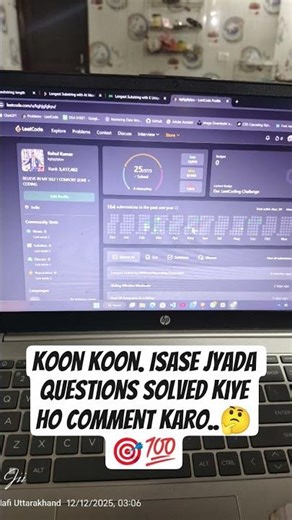 Who Solved The More than 25 Questions On Leetcode #tech #coding #dsa #motivation #dsa #tech #btech