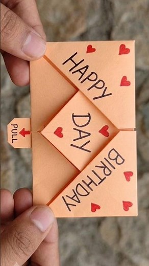 🎉 How to Make a Pull Tab Happy Birthday Card #papercraft #birthday #cardmaking #shorts #viral