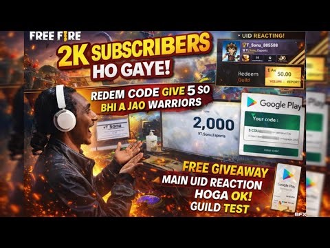 🤩Special Tuesday Live 🎁 Crazy UID Reaction & Redeem Code Giveaway #Freefire