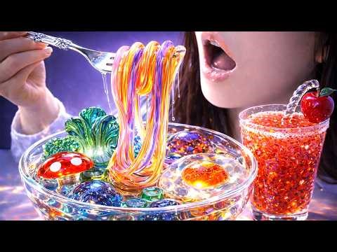Unreal Rainbow Glass Ramen 🌈🍜 + Crystal Apple Smoothie 🍎✨ | Ultimate Satisfying ASMR