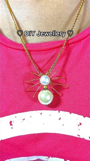 DIY Pearl & Wire Spider Necklace Tutorial 🕷️👑