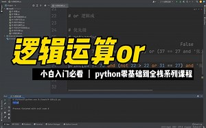逻辑运算or - 《python零基础到全栈系列》_哔哩哔哩_bilibili