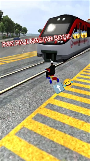 pak haji ngejar kereta api sama bocil ke ujung dunia‼️BUS SIMULATOR INDONESIA 😱😱 #bussid #trukoleng