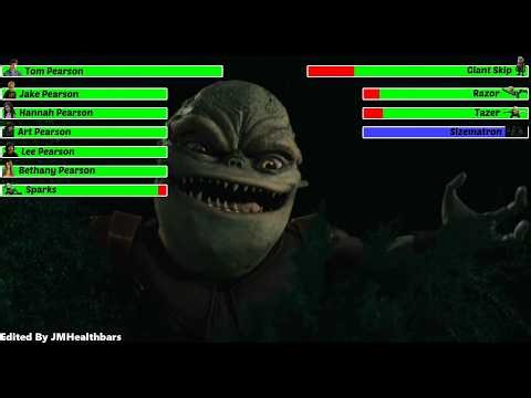 Aliens in the Attic (2009) Final Battle with healthbars