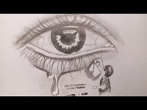 Realistic Eye Drawing with Emotional Concept | Sad Eye Pencil Sketch Tutorial.