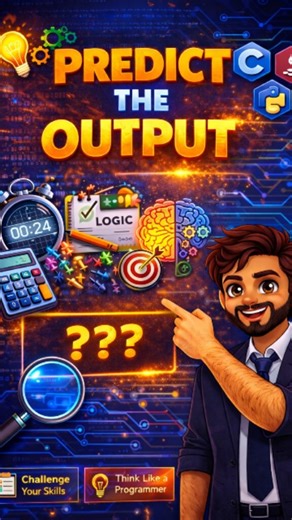 𝐂𝐨𝐝𝐞 𝐖𝐢𝐭𝐡 𝐁𝐂𝐀𝐰𝐚𝐥𝐡𝐚 on Instagram: "Comment the output ✅🔥 Day 08/100🎯👨🏻‍💻 #CProgramming #PredictTheOutput #CodingQuiz #CLanguage #ProgrammingQuiz #OutputPrediction #CodeChallenge #LearnC #CForBeginners #CodingShorts #ProgrammingShorts #TechShorts #CppQuiz #GuessTheOutput #CoderLife #ProgrammingPuzzles #CTrick #DebuggingFun #CodePuzzle #ProgrammingTricks#BCAwalha #learnwithbcawalha"