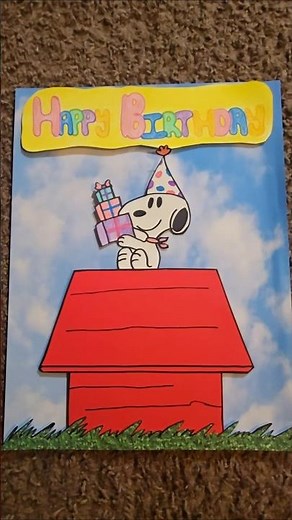 Quick and easy Snoopy happy birthday card. 🎂 #snoopy #peanuts #happybirthday