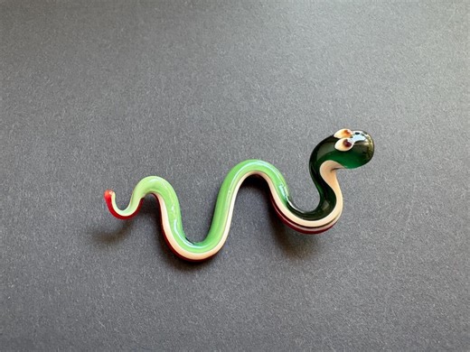 Handmade Glass Python Figurine: Collectible Lampwork Snake - Etsy UK