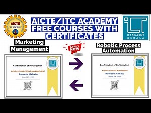 AICTE/ITC ACADEMY Free Certification | 30+ Free Online Courses with Certificates | Free Certificate