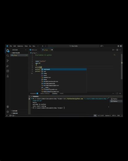 Python Variables Explained 🐍 | Beginner Friendly #coding #programming #pythonshorts