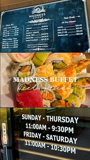 **Reel Review - Madness Buffet - Pompano Beach, FL** #buffet #sushi #foodreview #foodie #ayce