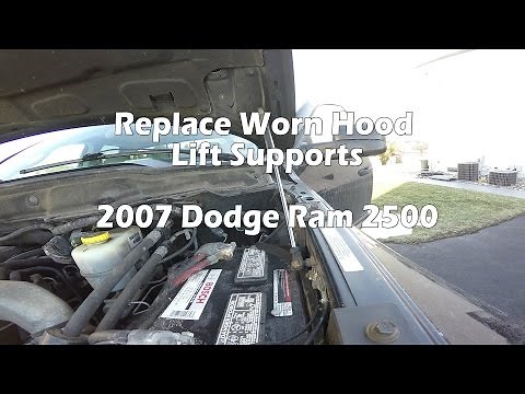 2007 Dodge Ram Truck Hood Support Struts Replacement / How to Replace Hood Struts