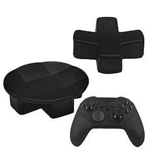 2 Pack Metal D-Pads for Xbox One Elite Series 2 Directional Arrow Button,Standard D pad and Faceted D Pad Replacement Accessories for Xbox One Elite Series 2 Cord Controller(Black)