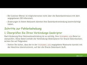 Behebung des Fehlers ORA-12505 TNS:listener does not currently know of SID in Oracle SQL Developer