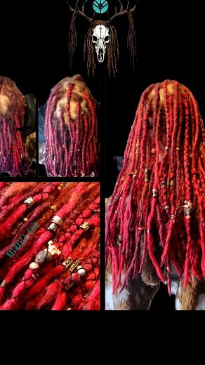 Aine has returned for her bulking maintenance, the craft of wrapping and felting synthetic hair around the dreadlock base to build thickness. A trusty technique for those with fine or thinner hair seeking a fuller, mightier crown. The process takes 2–3 hours, and I treasure every moment with this fierce fire-soul. Aine, I adore you- your spirit, your wisdom, your way of seeing the world. Keep shining, sister. Your light could guide a longship home ❤️ | VALHALLA HAIR