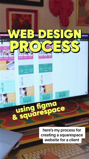 my process for designing a website for a client: 1. Gather inspo from Pinterest 2. Come up with some branding/visual concepts for the client to choose from 3. Design the homepage in figma 4. Build out the website in squarespace 5. Mobile styling in squarespace 6. Quality check 7. Publish the website 😊🎉 I have a full video of this on my youtube channel 💕 #squarespacedesigner #webdesign #figma #websitedesign #squarespace