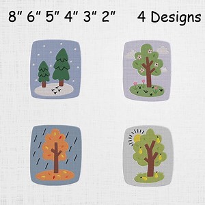 4 Seasonal Tree Set Embroidery - Separate Tree Embroidery - 4 Designs 6 Sizes - Etsy UK