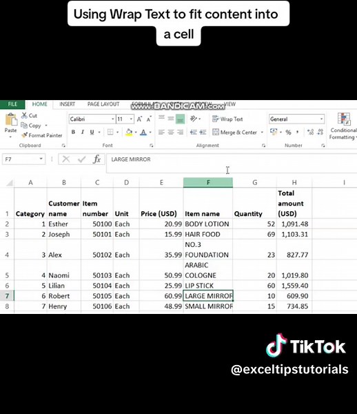Using Wrap Text to fit content into a cell. #exceltutorial #exceltips #exceltricks #excelpro #