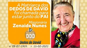 752K views · 22K reactions | Comunicamos o falecimento da matriarca da família Nunes, do grupo musical Dedos de David. Dona de um carisma inigualável, a Missionaria Zenaide, uma mulher de muita fé, que levou a palavra do Senhor para muitos corações através da música, agora é recebida de braços abertos por Deus. | Dedos de David | Facebook