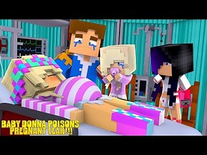 Minecraft BABY DONNA POISONS PREGNANT LITTLE LEAH!!! w/ LITTLE DONNY