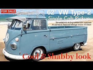 【FOR SALE】超希少1962年式 フォルクスワーゲン タイプ2 シングルキャビン ピックアップ！Type-2 Single Cab Pickup 数年前全塗装済もシャビールックがとってもクール！